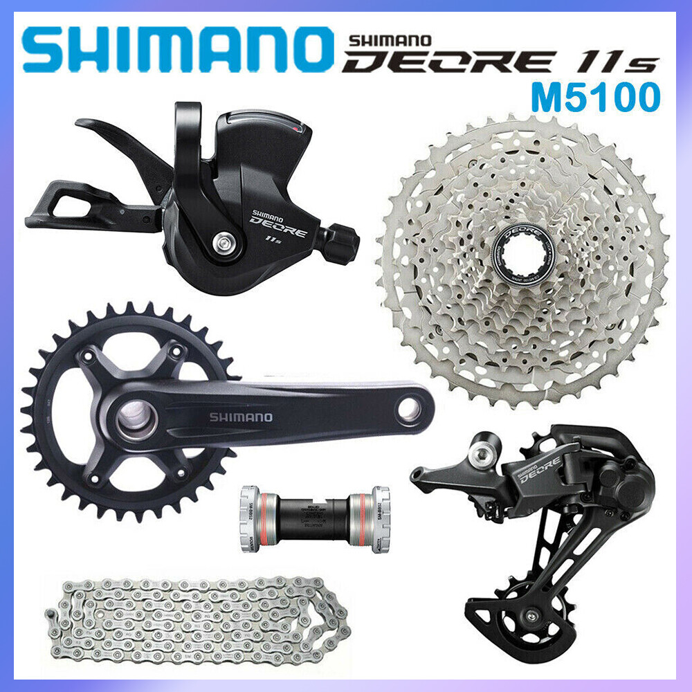 Shimano DEORE M5100 Groupset 1×11 Speed MT510 Crankset 32T 34T Shifter Chain MTB