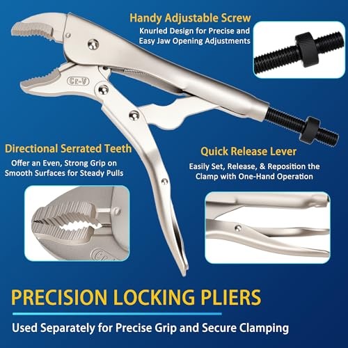 Locking Pliers Slide Hammer Puller Set – 9.8 in – 2 lb Slide – Locking Pliers