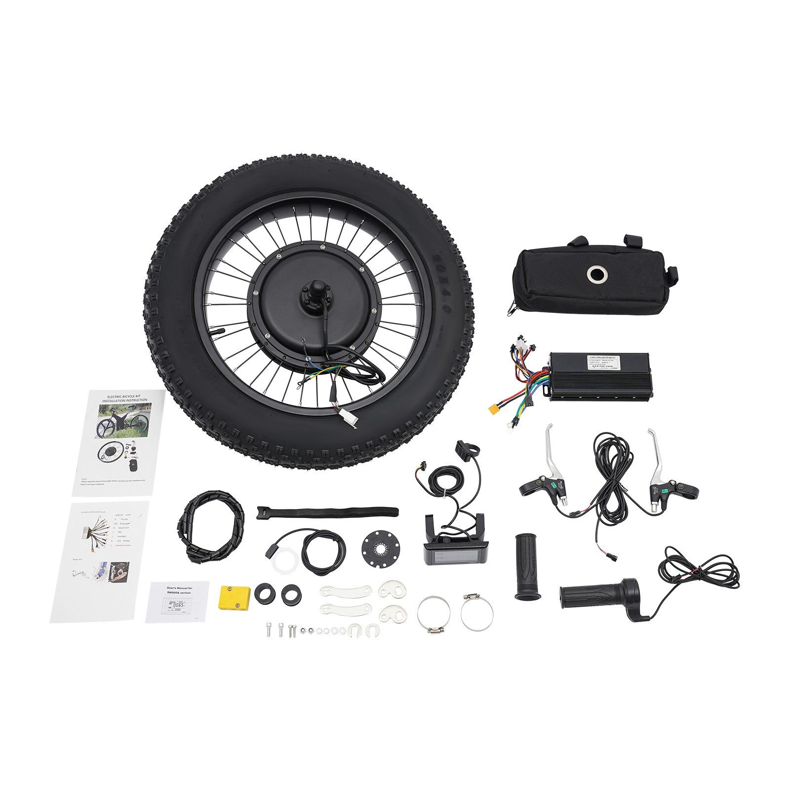 20in Rear Wheel 48V 1500W Electric Bicycle Ebike Conversion Kit Hub Motor LCD