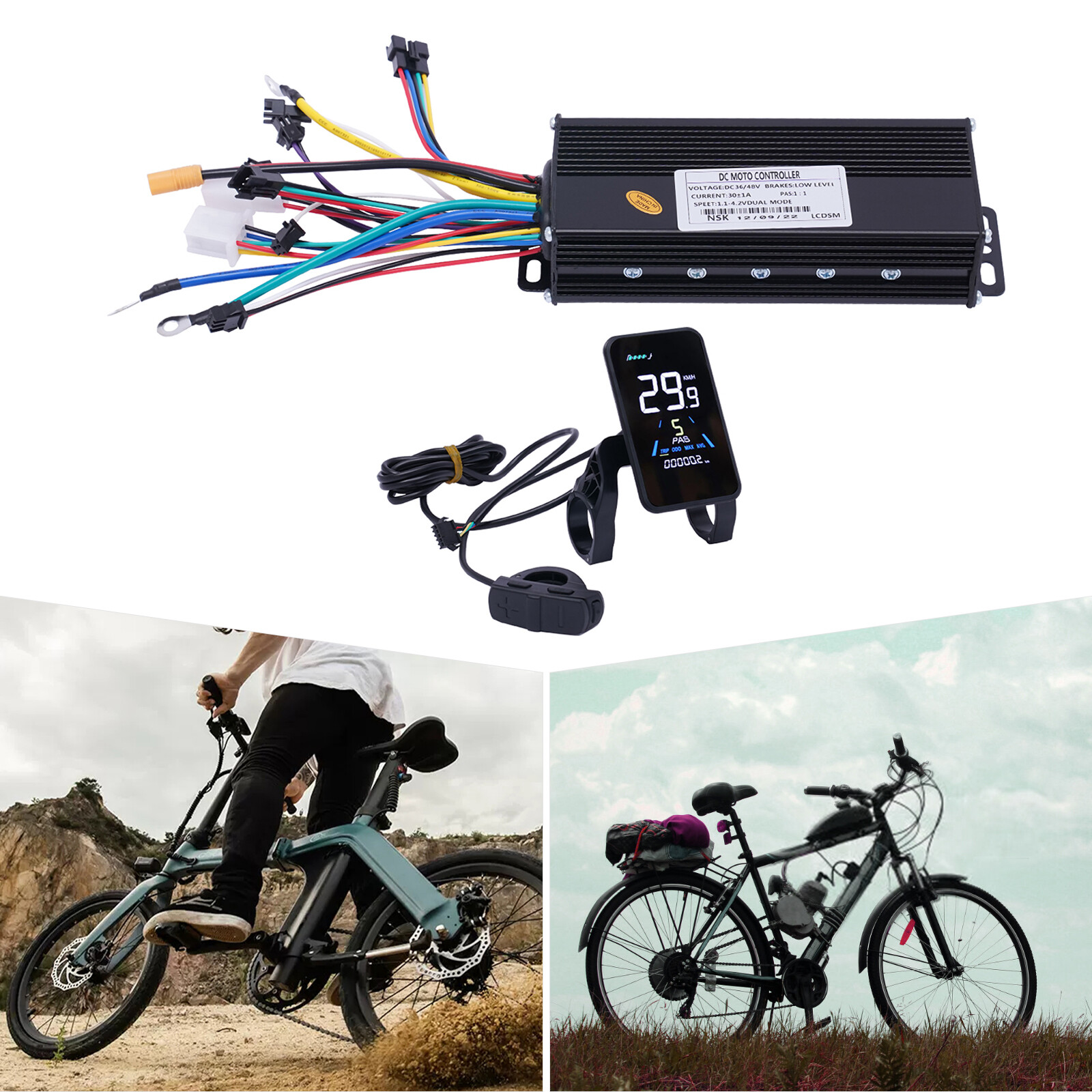 36V 1200W EBike Electric Bicycle Scooter Brushless Controller Kit LCD Display