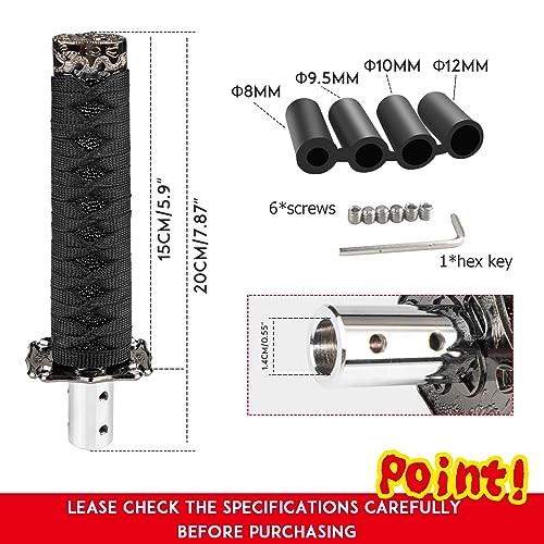 Katana Gear Shift Knob Samurai Sword Shifter Knob Universal Fit for Black+Black