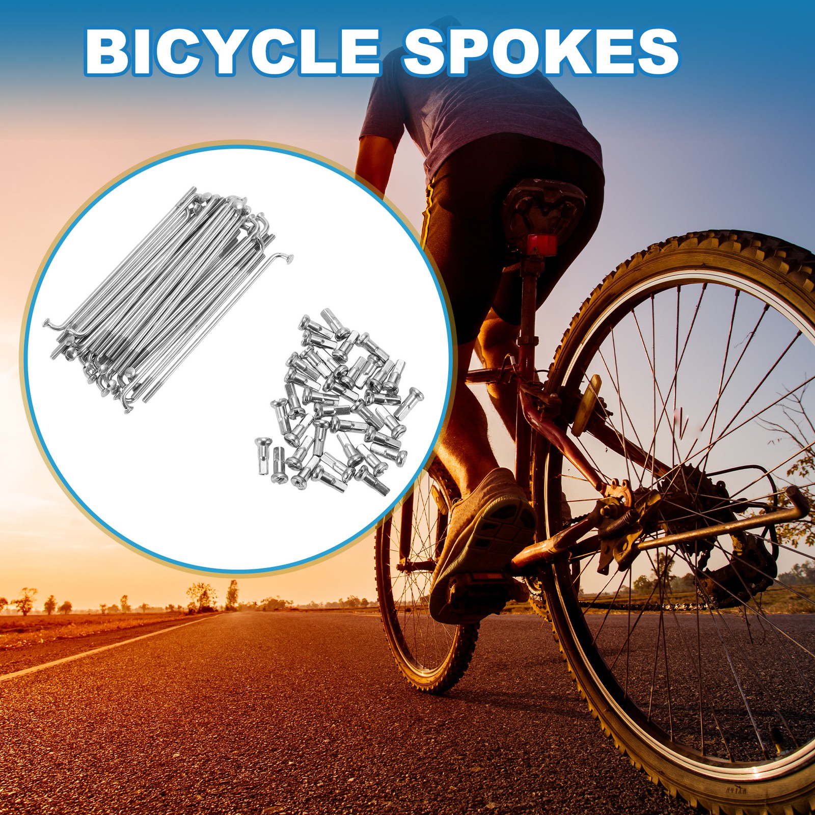 Bicycle Spokes 14G 71MM MTB Carbon Steel Silver 36Pcs