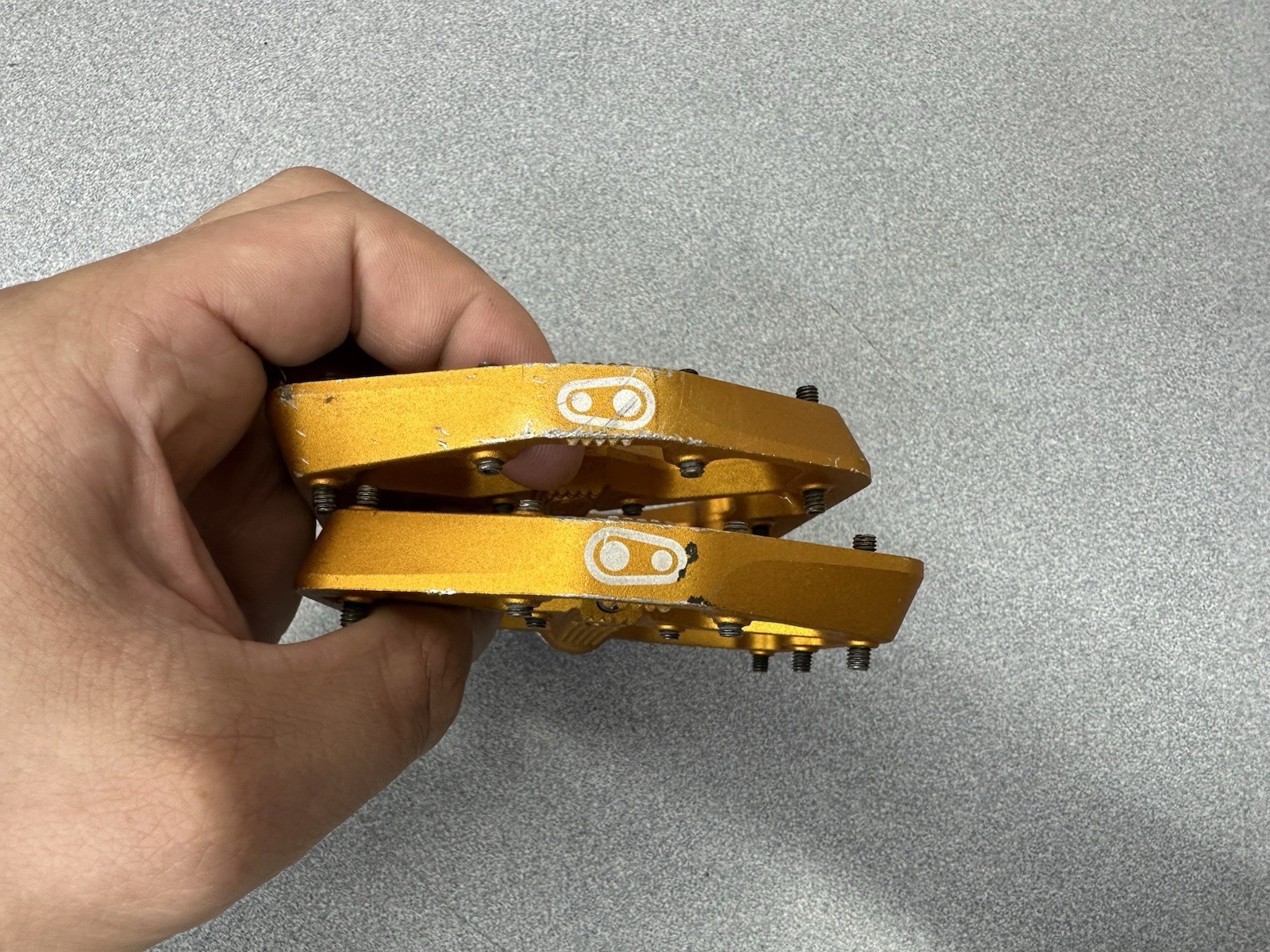 Crank Brothers Stamp 7 Small Platform MTB Pedals, Aluminum Orange
