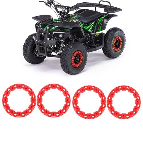 4Pcs 10 Inch ATV Wheel Trim Hub Decor Rim Cap Plastic Scratch Proof Sporty Red