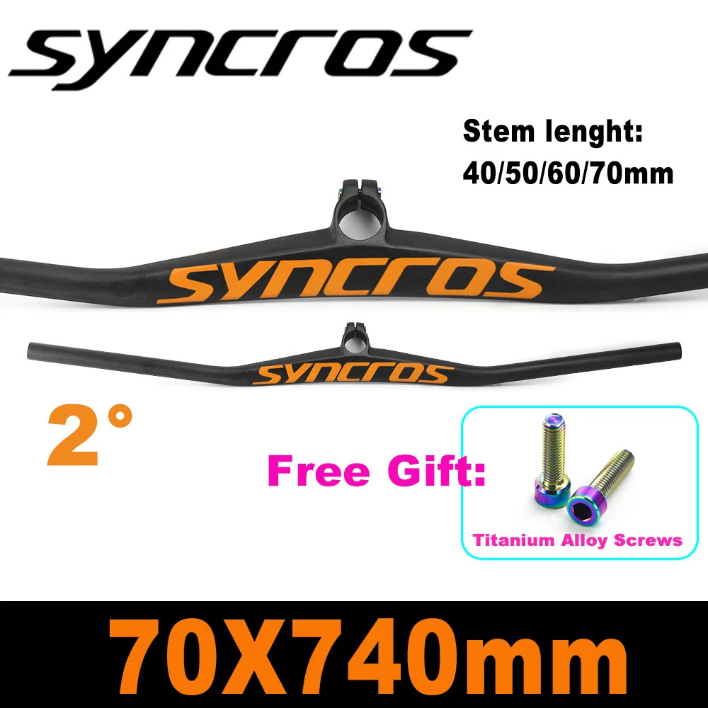 Mountain Bicycle Full Carbon Integrated Handlebar 40-70mm Stem 28.6*660-800mm