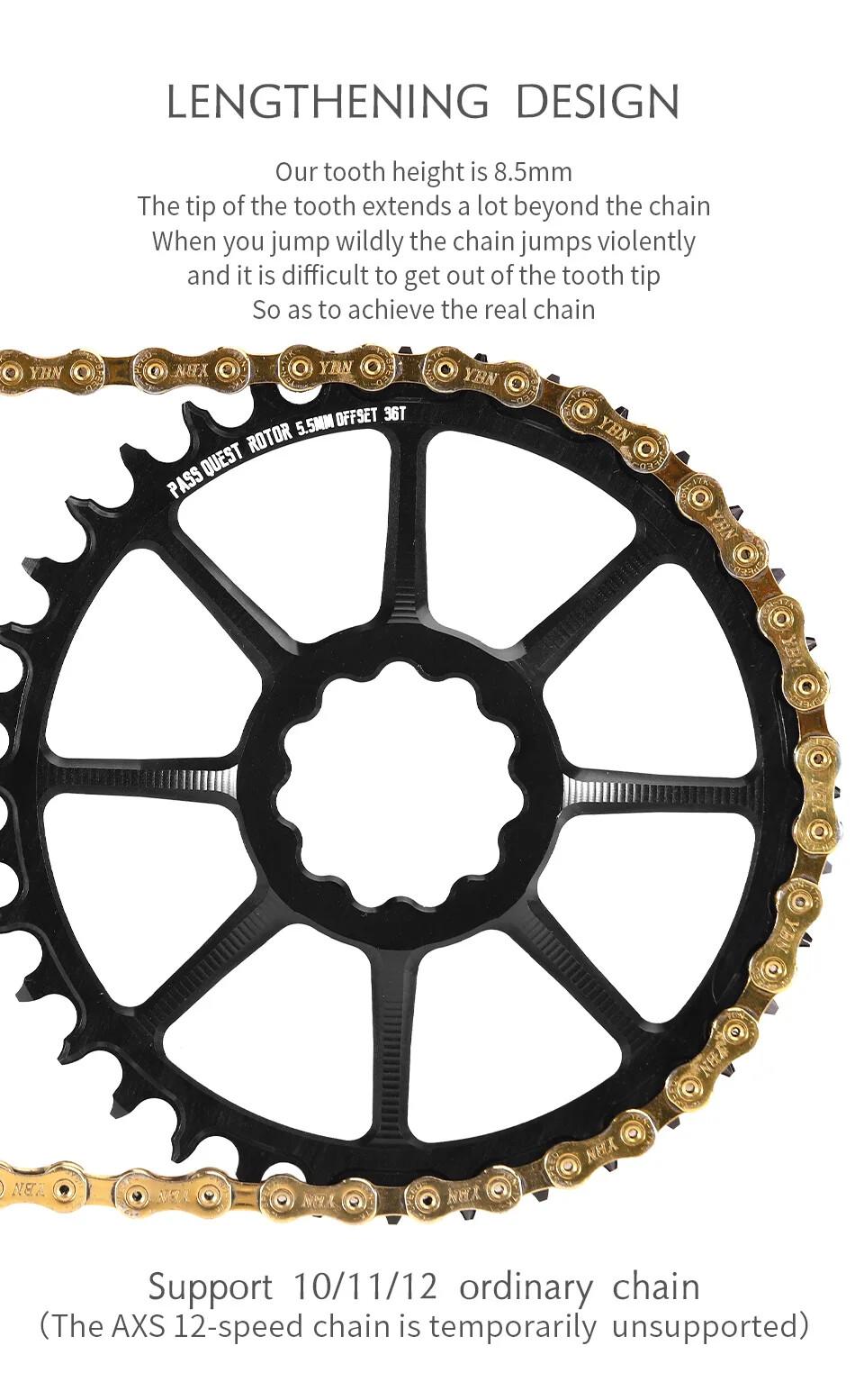 5.5mm Offset Crank Chainring Positive and Negative Teeth Chain Bicycle Sprocket