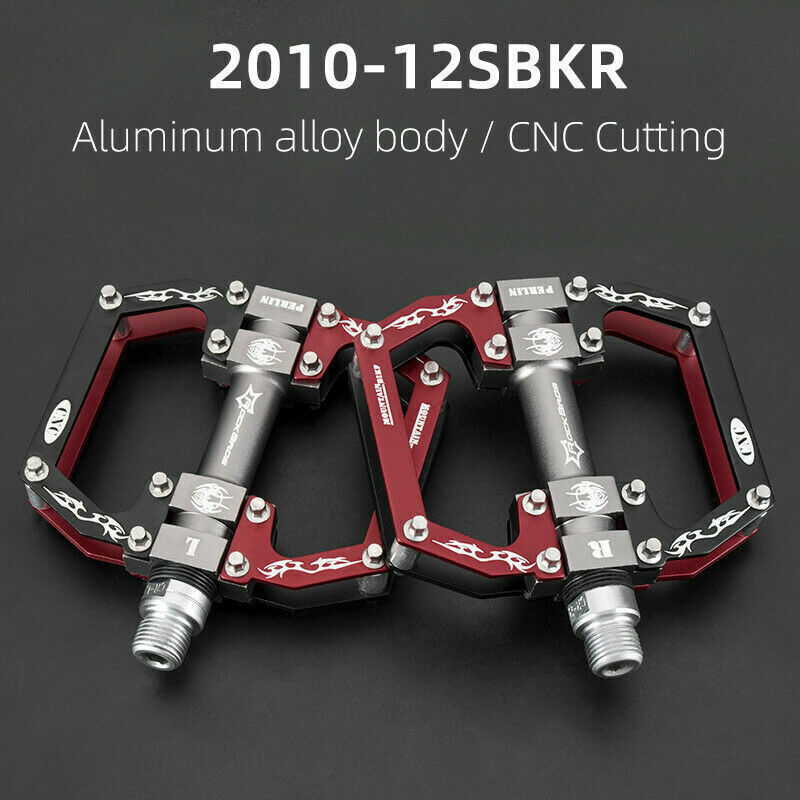 ROCKBROS Bike Platform Pedals Bicycle Flat Pedals Aluminum Alloy Anti-slip 9/16”