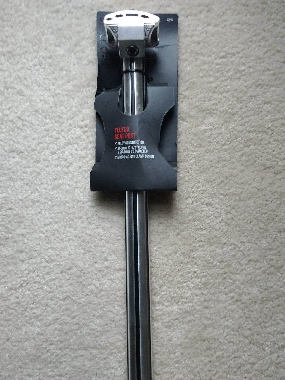 Black Ops alloy seatpost,25.4,350mm,micro adjust clamp,sil,blk