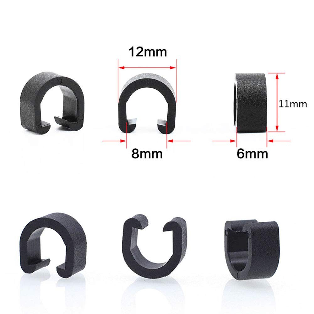 Saipe 40pcs Plastic Bicyc le C-Clips Clamps Housing Hose Guide Black