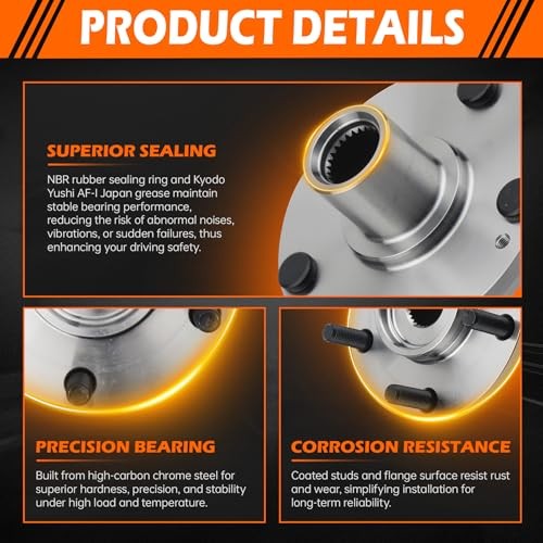 GAHA Front Wheel Hub Compatible for Hyundai Elantra 11-12, Elantra 51750-1P000