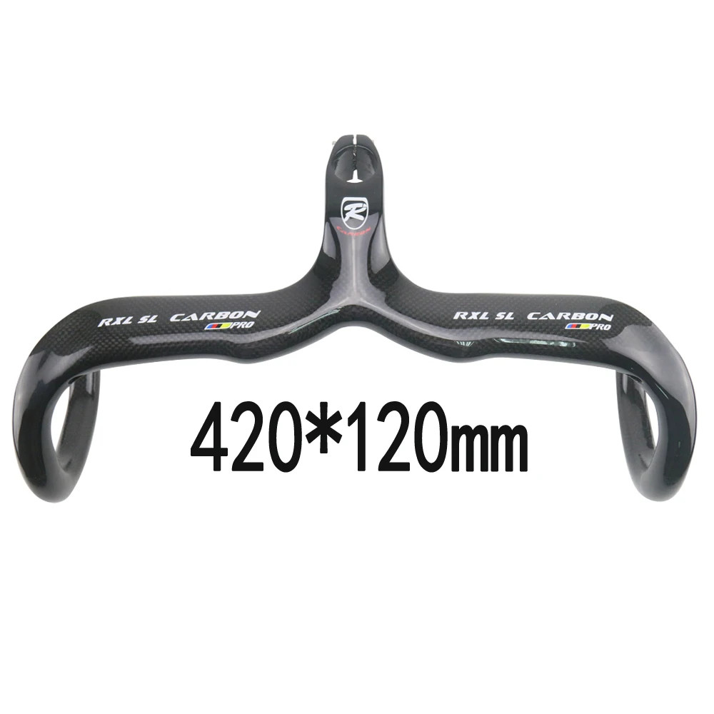 Integrated Carbon Bicycle Handlebar, Road Bike Drop Bar 400mm, 420mm, 440mm