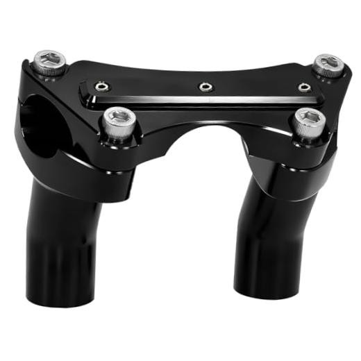 Black 1” Pullback Handlebar Risers and Top Clamp Kit 3.5″ Tall for Harley