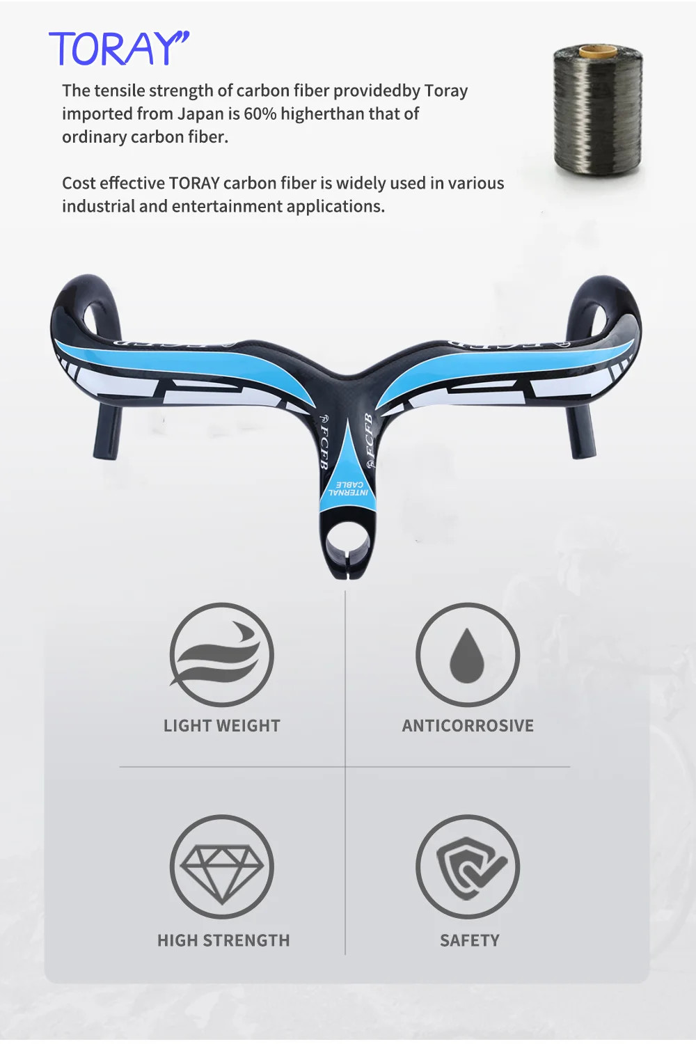 Road Bicycle Integrated Handlebar with Stem Carbon Reach 89mm Drop 130mm