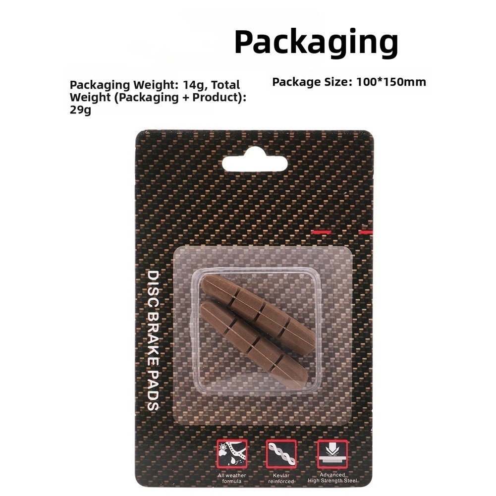 Carbon Fiber Road Bike Brake Pads for Rim Brake V Brake with Mixed Rubber Resin