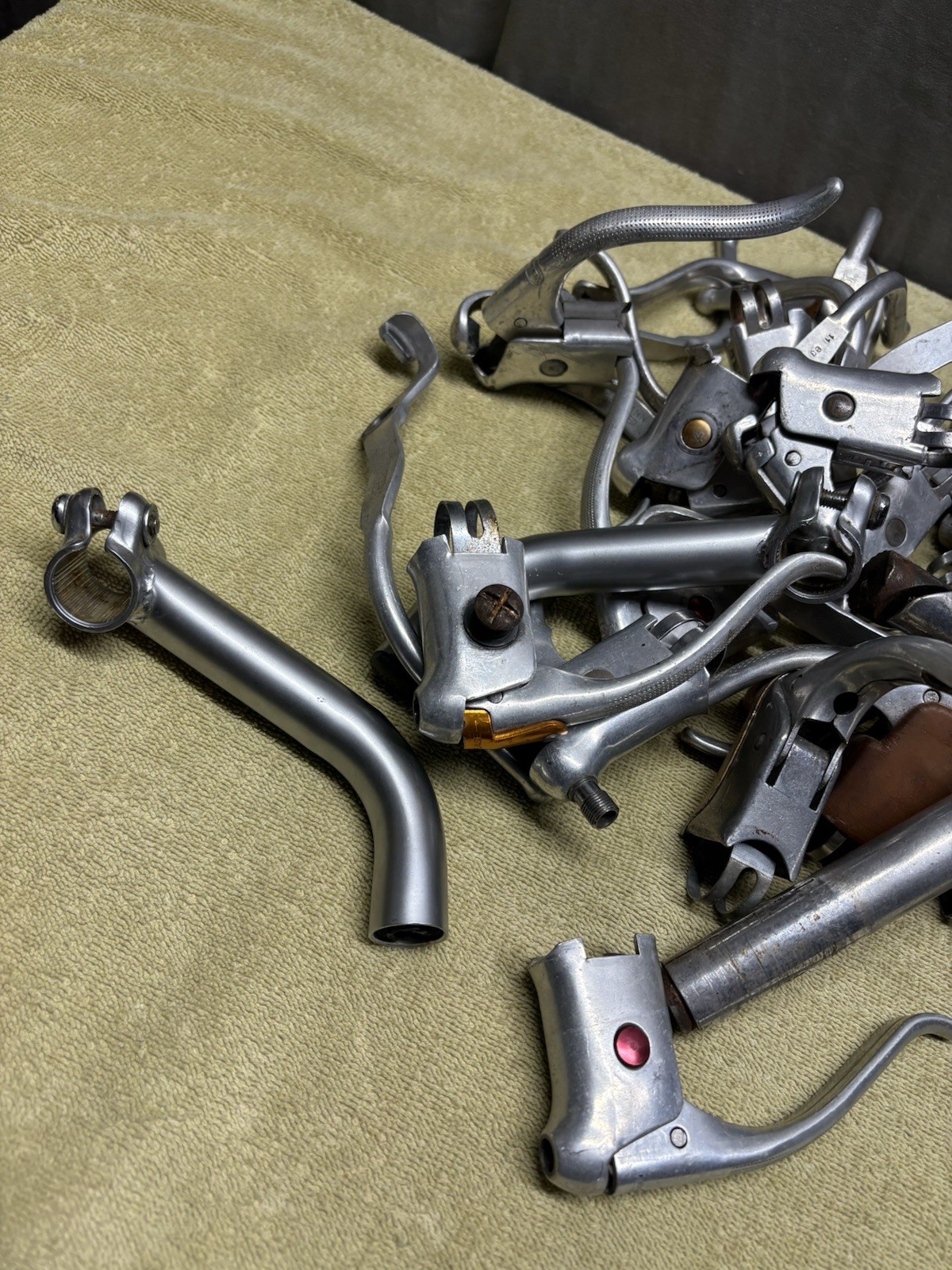 MISC BRAKE LEVERS BARS PARTS LOT SCHWINN AND OTHERS