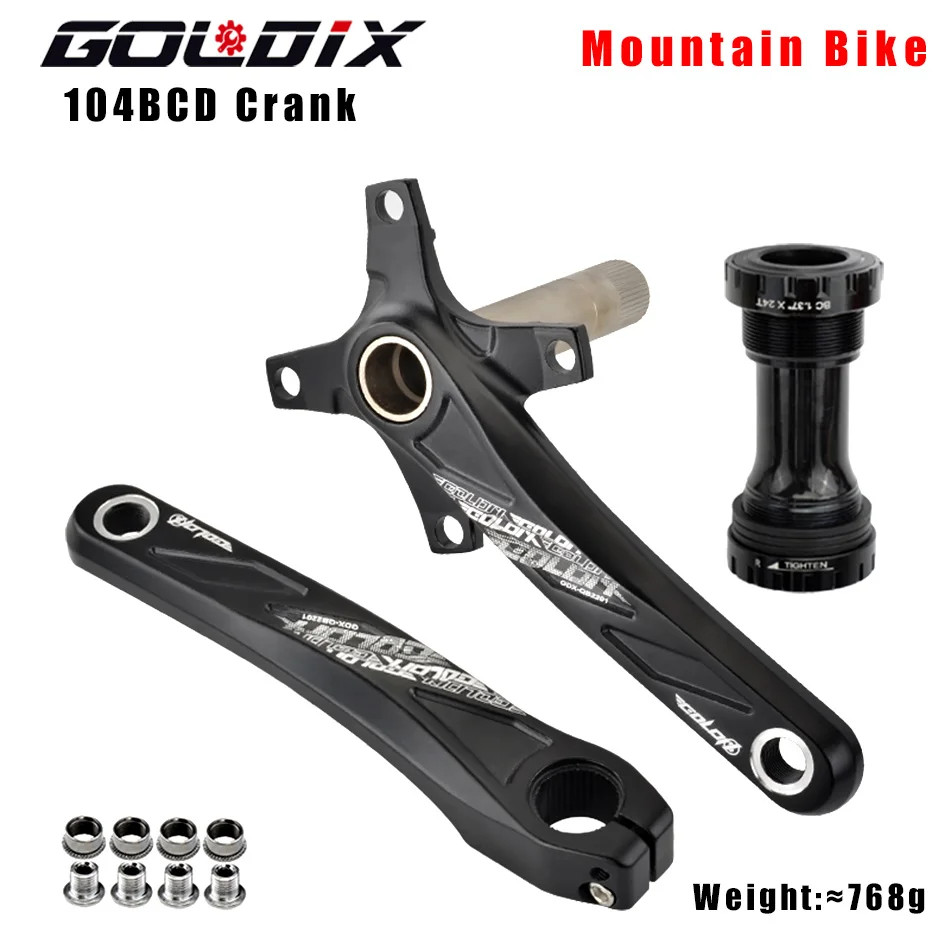 Bicycle Crank Chainring 104BCD MTB Bike Crank Aluminum Alloy with Bottom 170Mm C