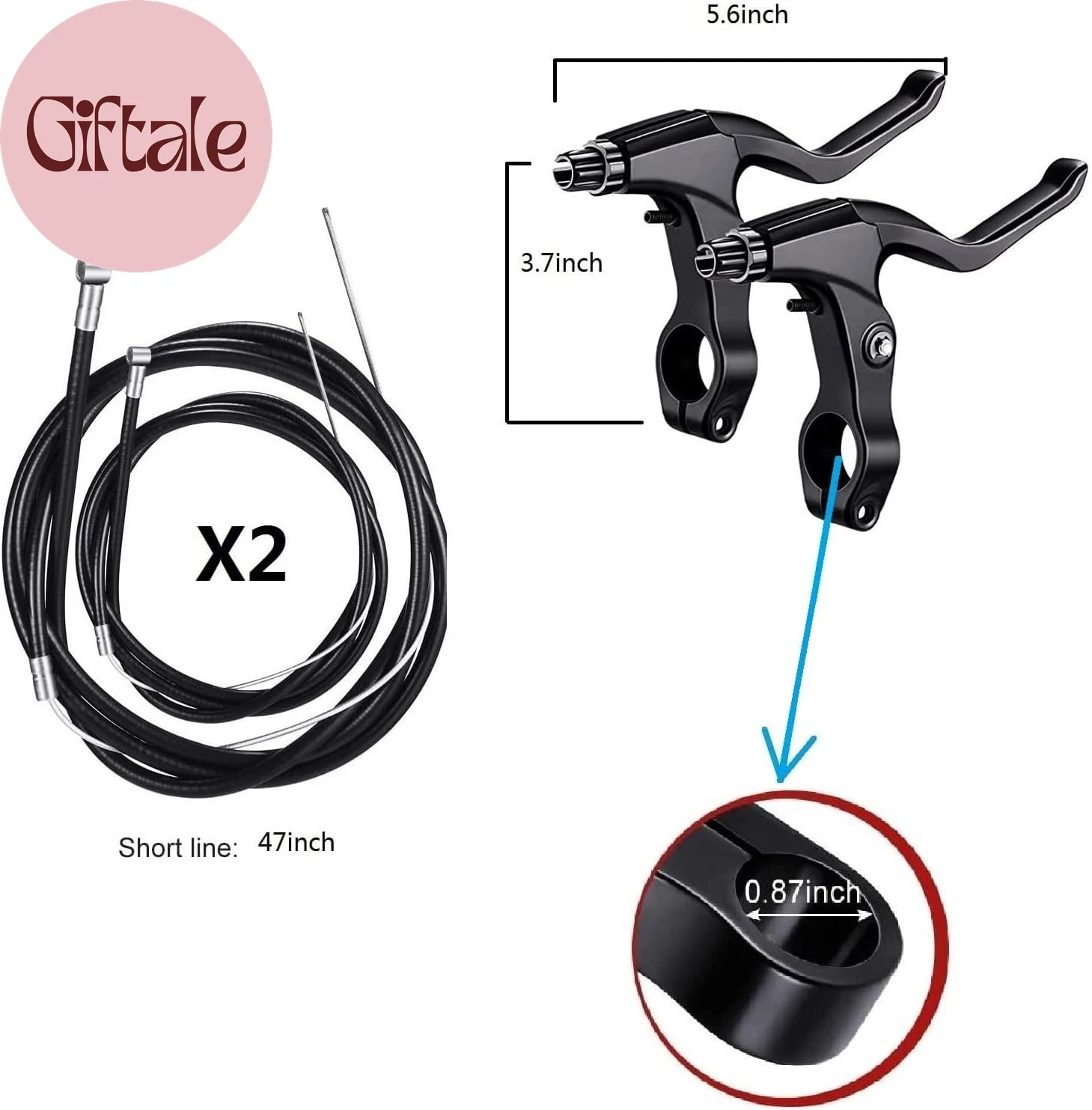 Bike Disc Brake Kit,Bike Front and Back Disc Brake Kit-Calipers,2 Pcs Stainless