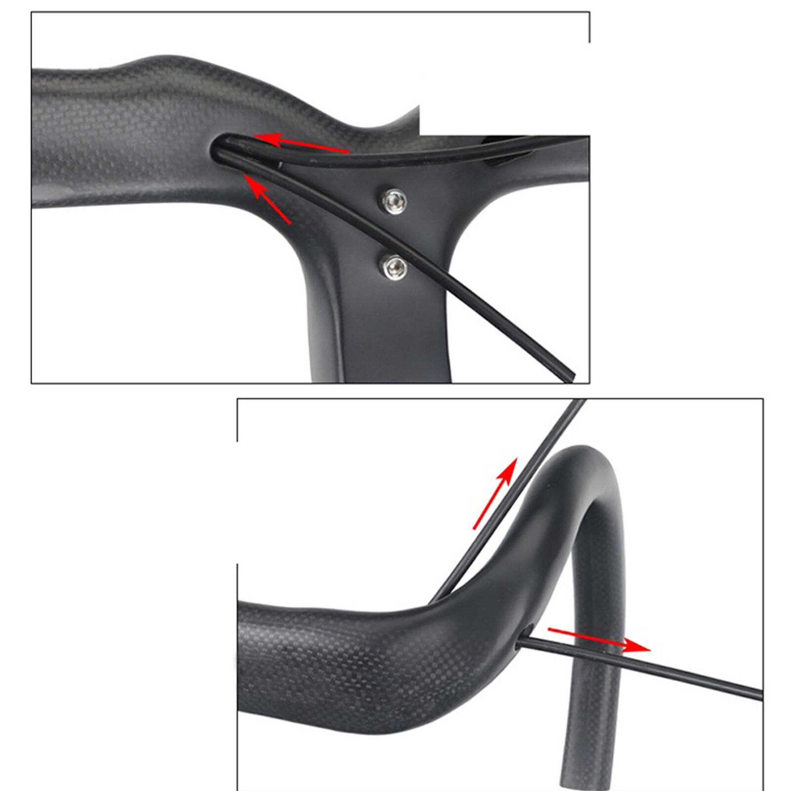 Road Bike Carbon Handlebar Stem Integrated 3K Gloss Bicycle Handlebars