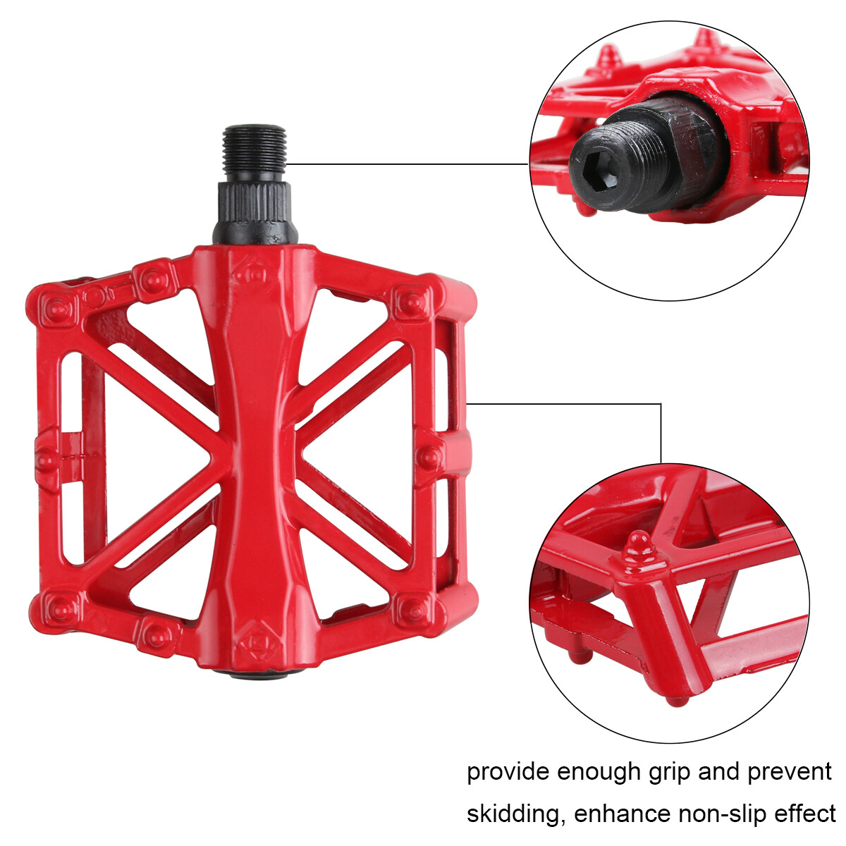1Pair 9/16″ Bike Pedals Mountain Road Bicycle Flat Platform Non-Slip MTB Cycling
