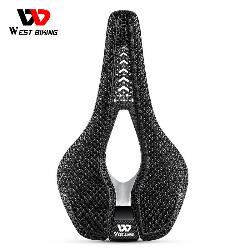 WEST BIKING 3D Printed Short Nose Bicycle Saddle Carbon Fiber Bike Saddle White
