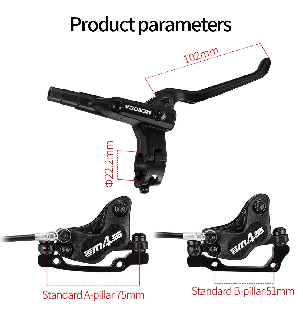 4-Piston Split Type Mountain Bicycle Hydraulic Oil Brake Front 850mm Rear 1600mm