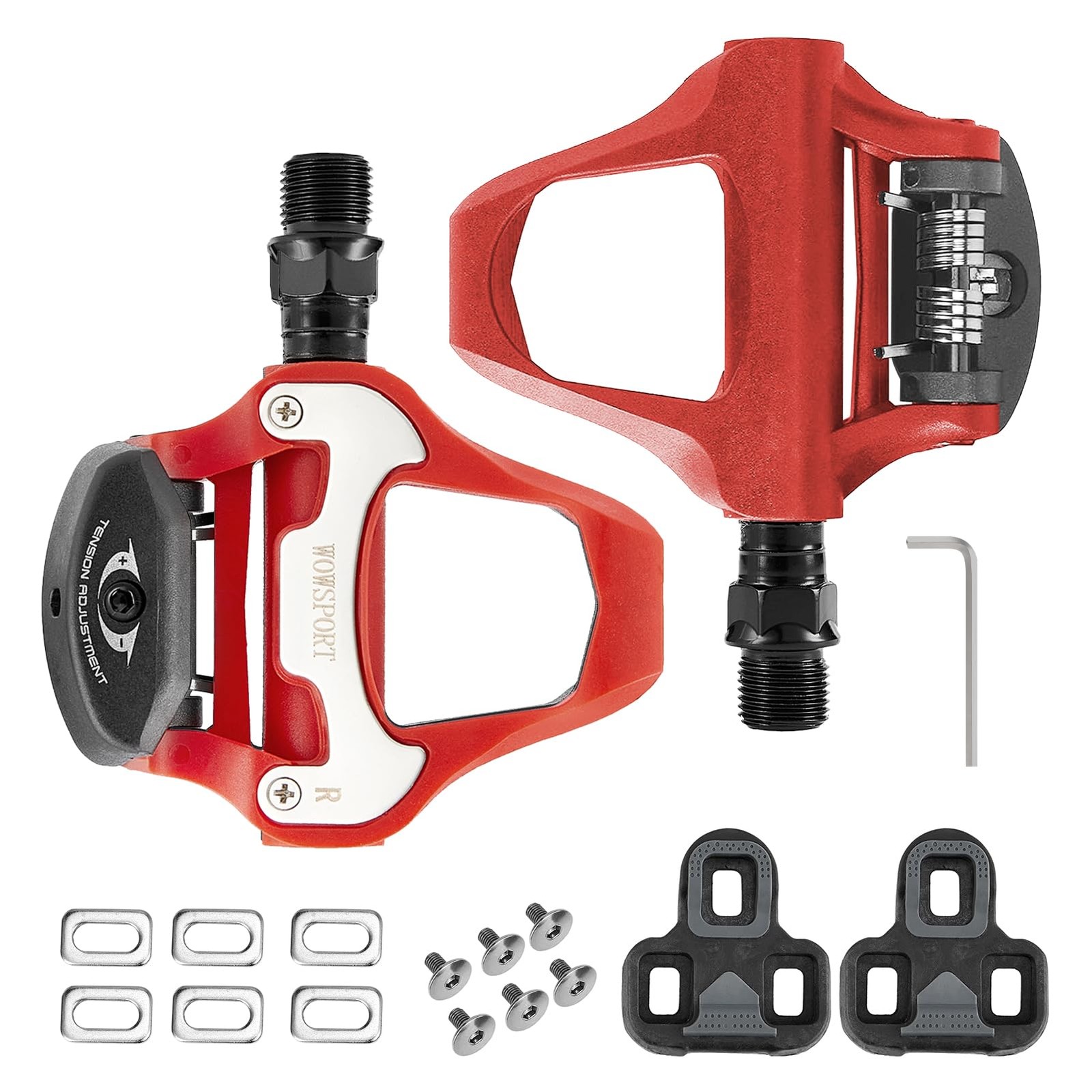 Road Bike Pedals Self-Locking Clipless Nylon Composite Fits Look Keo Cleats
