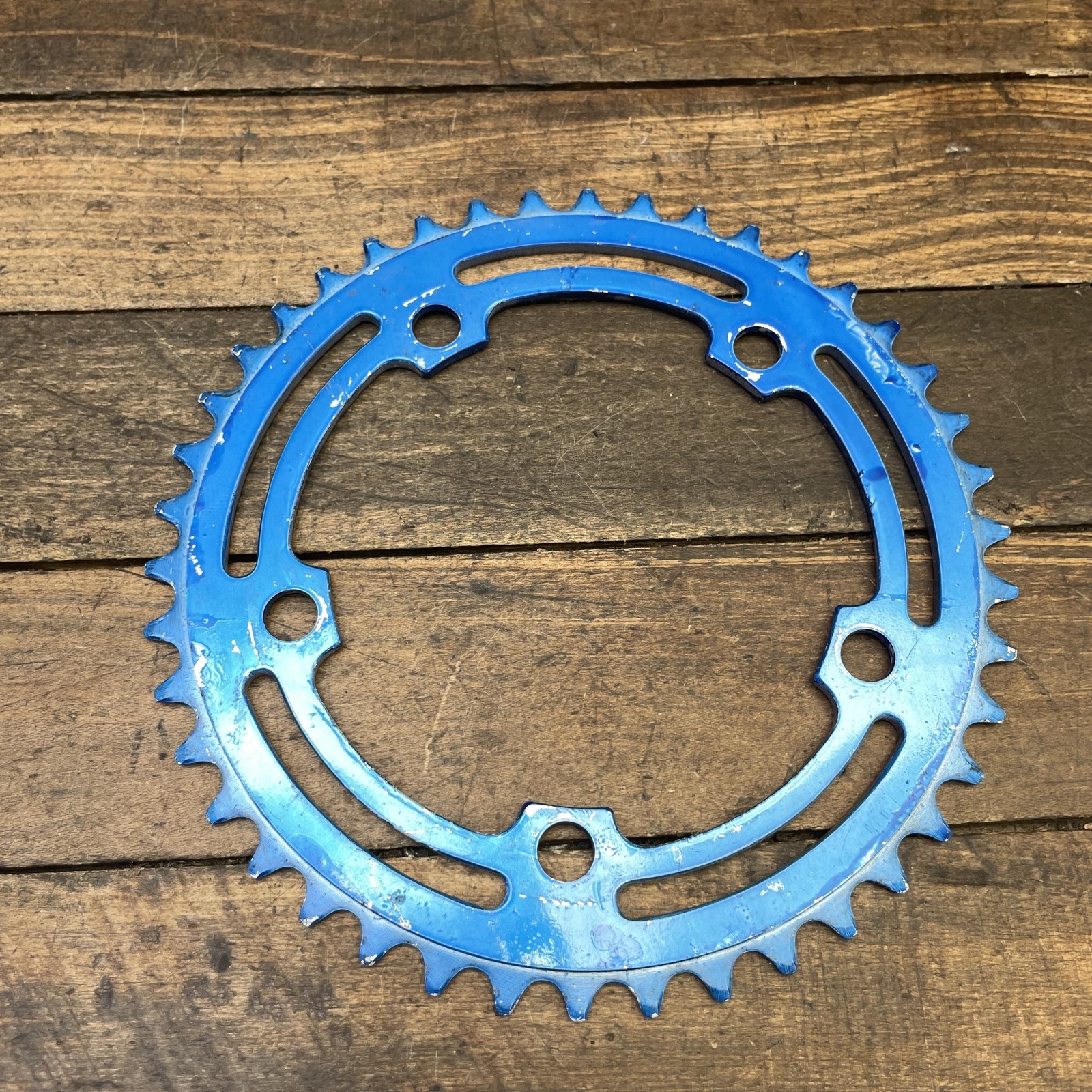 Vintage SR Sakae 42t BMX Chainring Blue 42 Tooth 118 BCD Japan Bike Apex