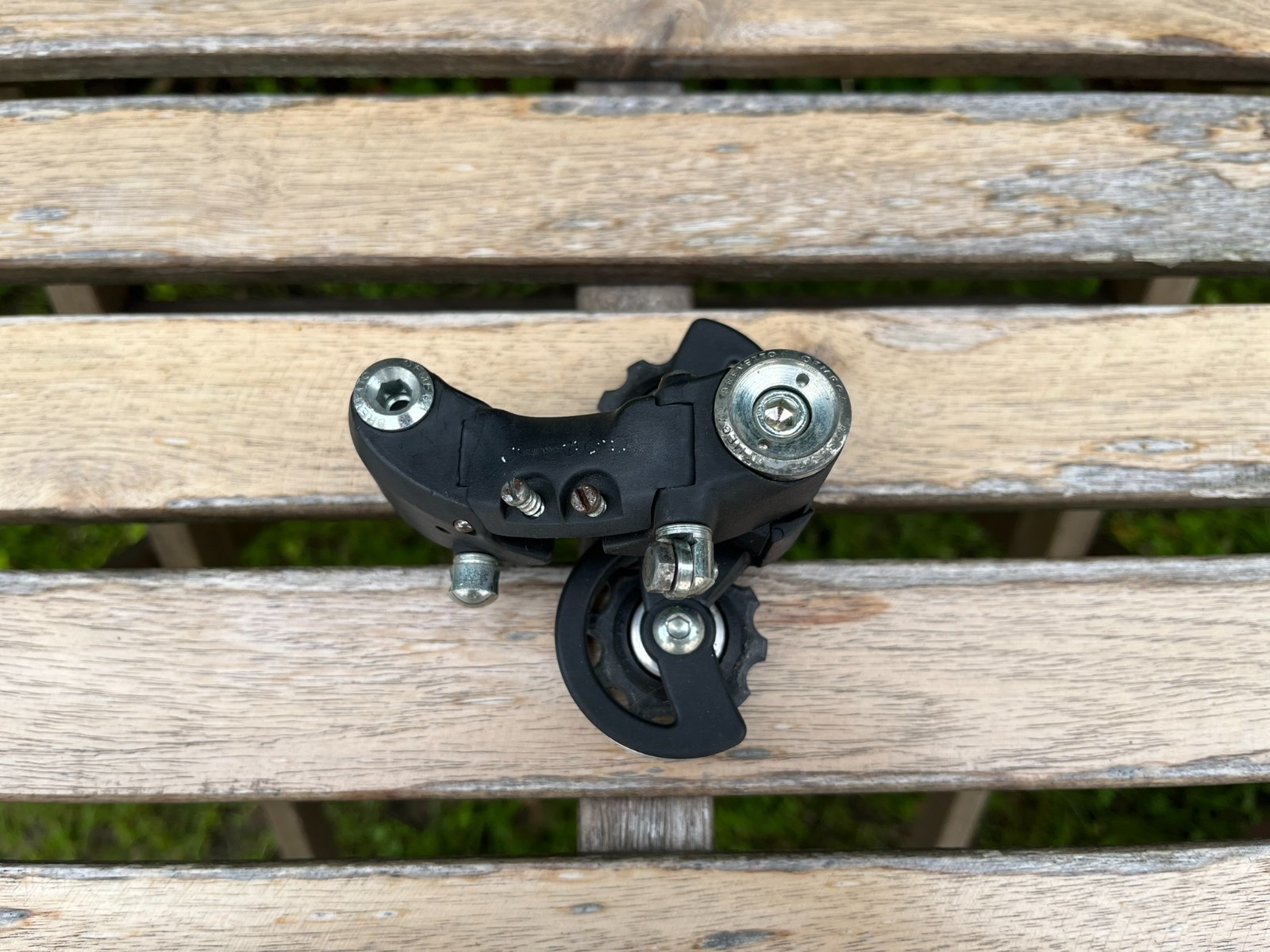 Vintage Ofmega Mistral rear derailleur mech with matching down tube shifters