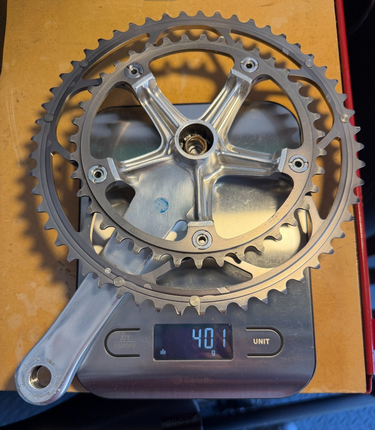 Shimano Dura Ace crankset FC-7700, 172.5mm, with chainrings 53/39t