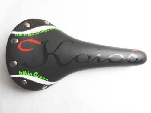 NEW Bikingreen Koior Saddle «255g» Black w/ White Cr-Mo Rail Vintage Pista Fixie