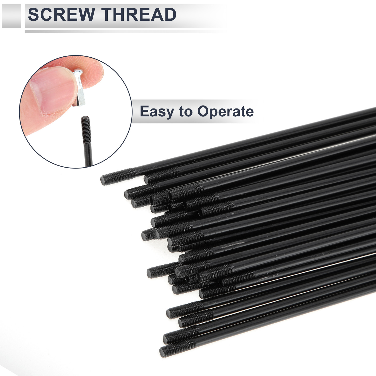 1 Set 12G 74mm Length Bicycle Spokes Nipple Carbon Steel Black Universal