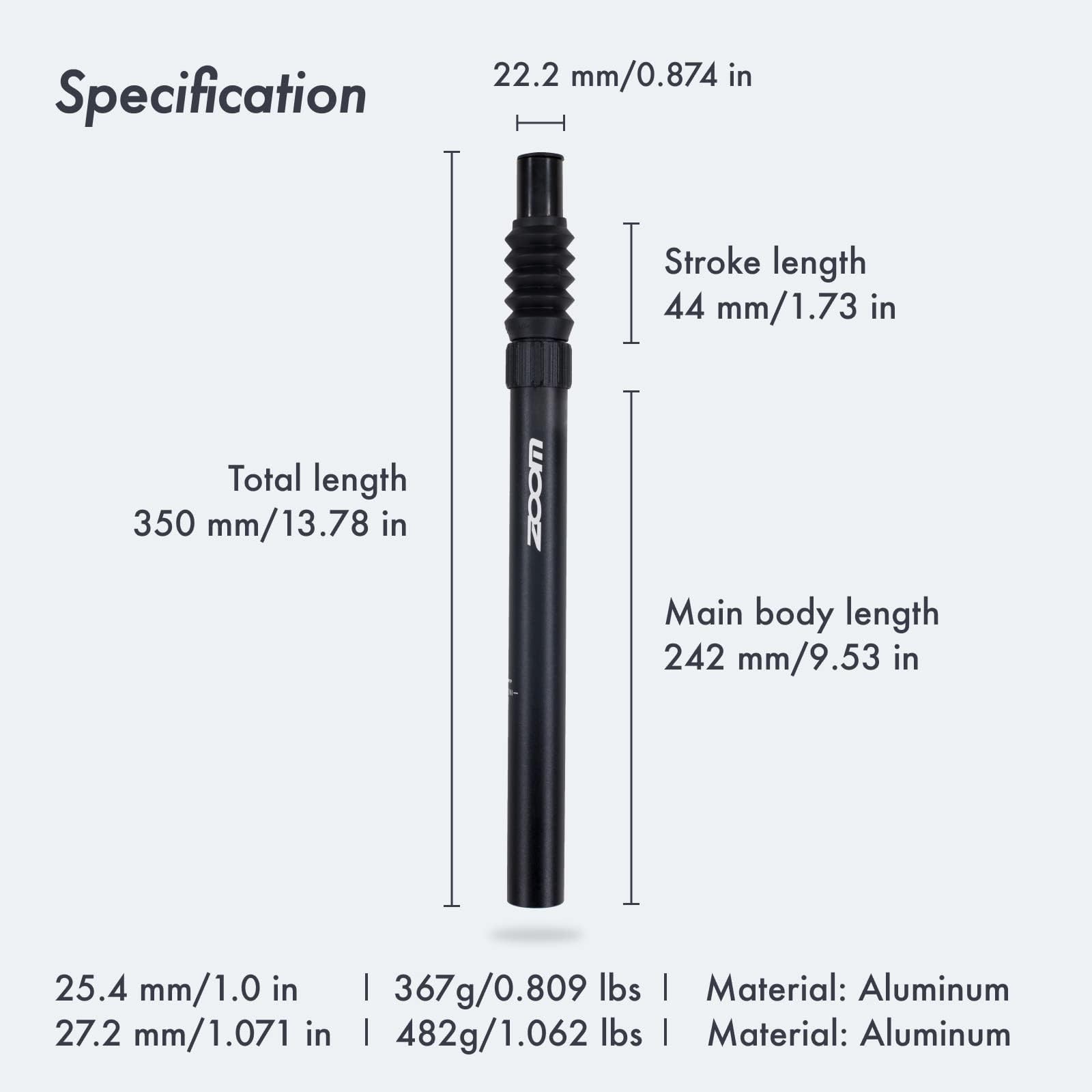 DJC Suspension Seatpost Shock Absorbing Bike Seat Post Adjustable Rebound 40m…