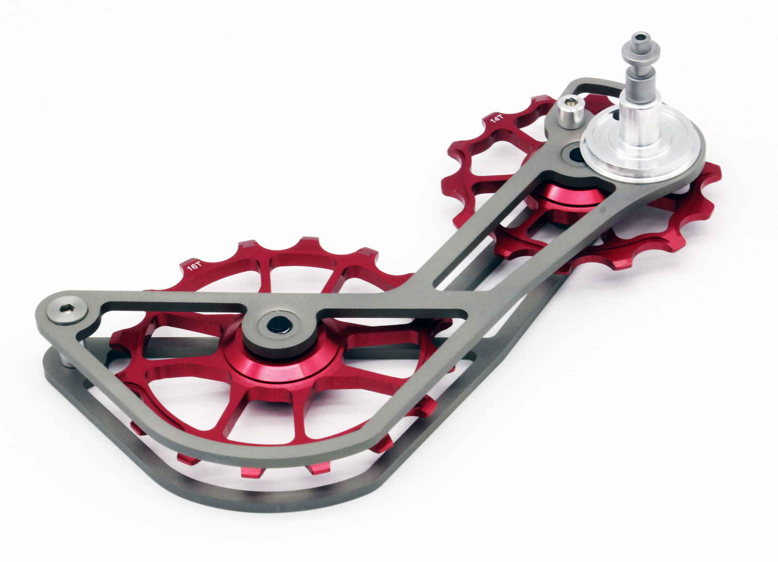 Swishti Road Bike Oversized Pulley Titanium Cage For 10/11S SRAM Force In Red