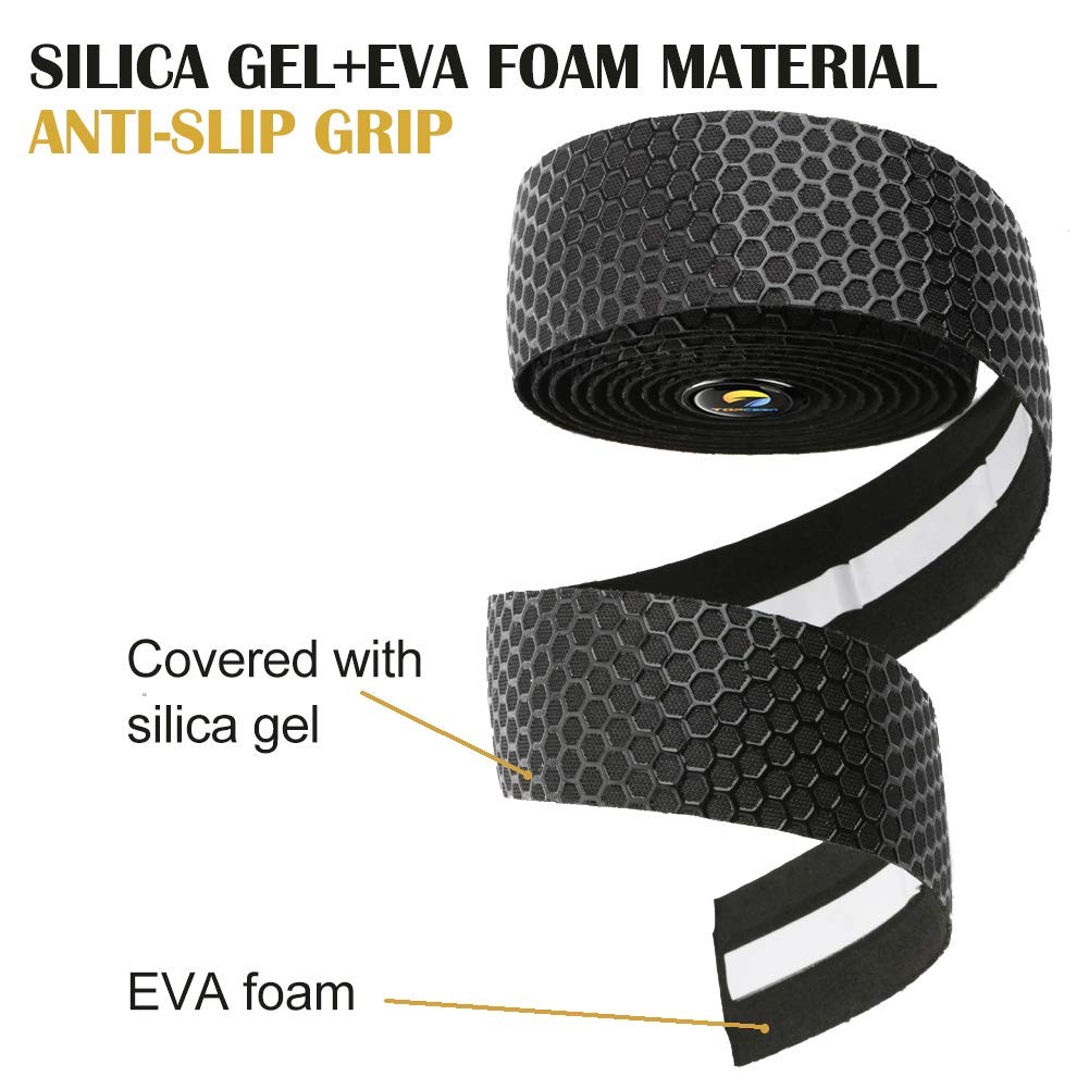 Bicycle Handlebar Tape EVA Camouflage Comfort Road Bike Bar Tape 2 Rolls Black