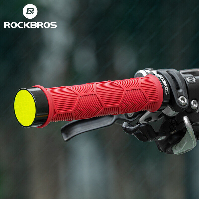 ROCKBROS Bike Grips Bike Handle Grips Double Lock-on High Gloss Reflector 22mm