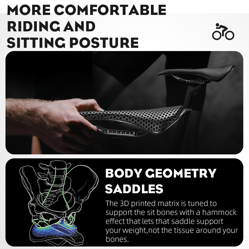 3D Printed Bicycle Saddle Ultralight EVA Carbon Saddle 250x140mm Bike Seating