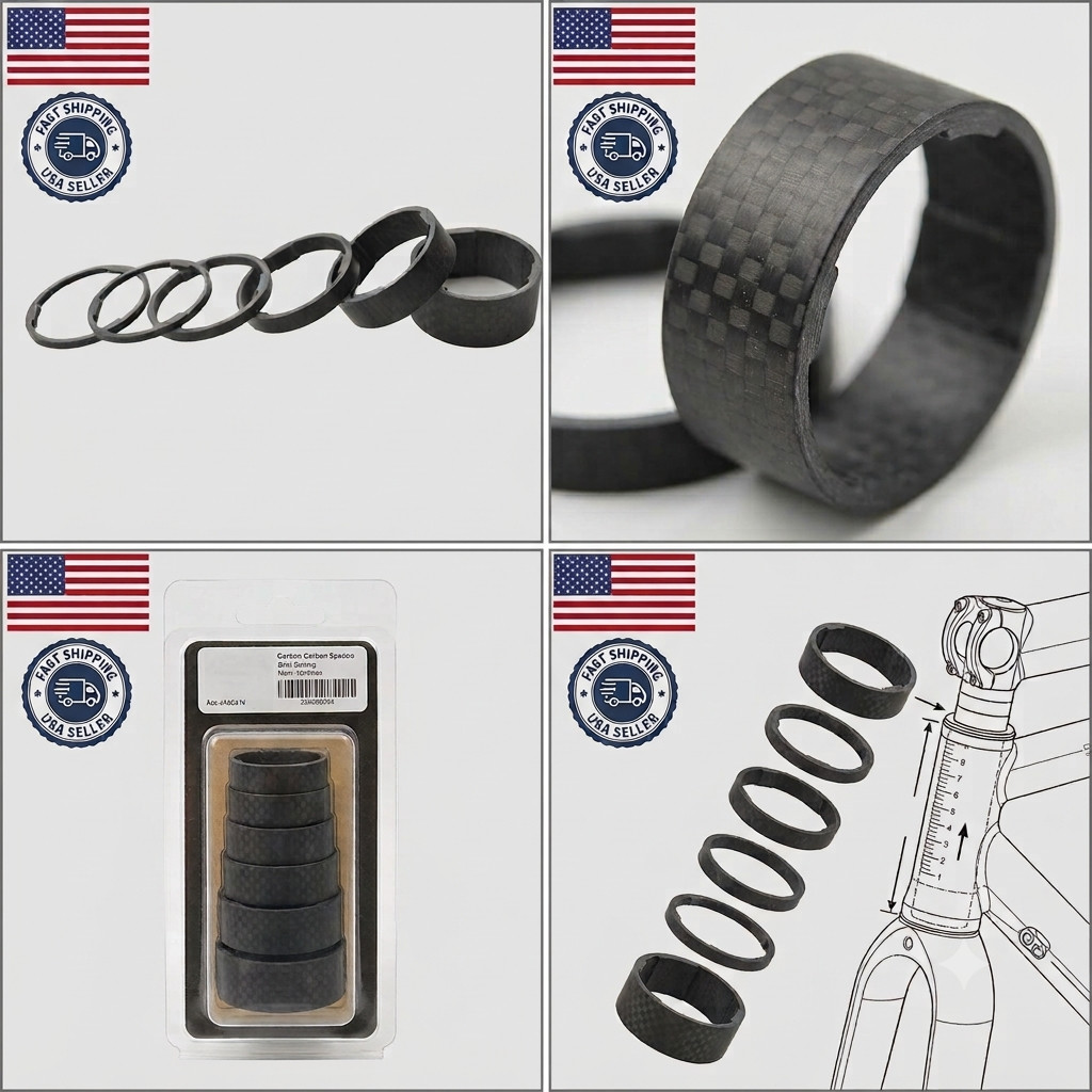 8PCS Bike Headset Spacers 1 1/8″ Aluminum Alloy Stem Riser Rings 2 3 5 10mm