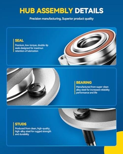 513267 Front Wheel Bearing and Hub Assembly 5 Lugs for 2009-2015 513267 x1