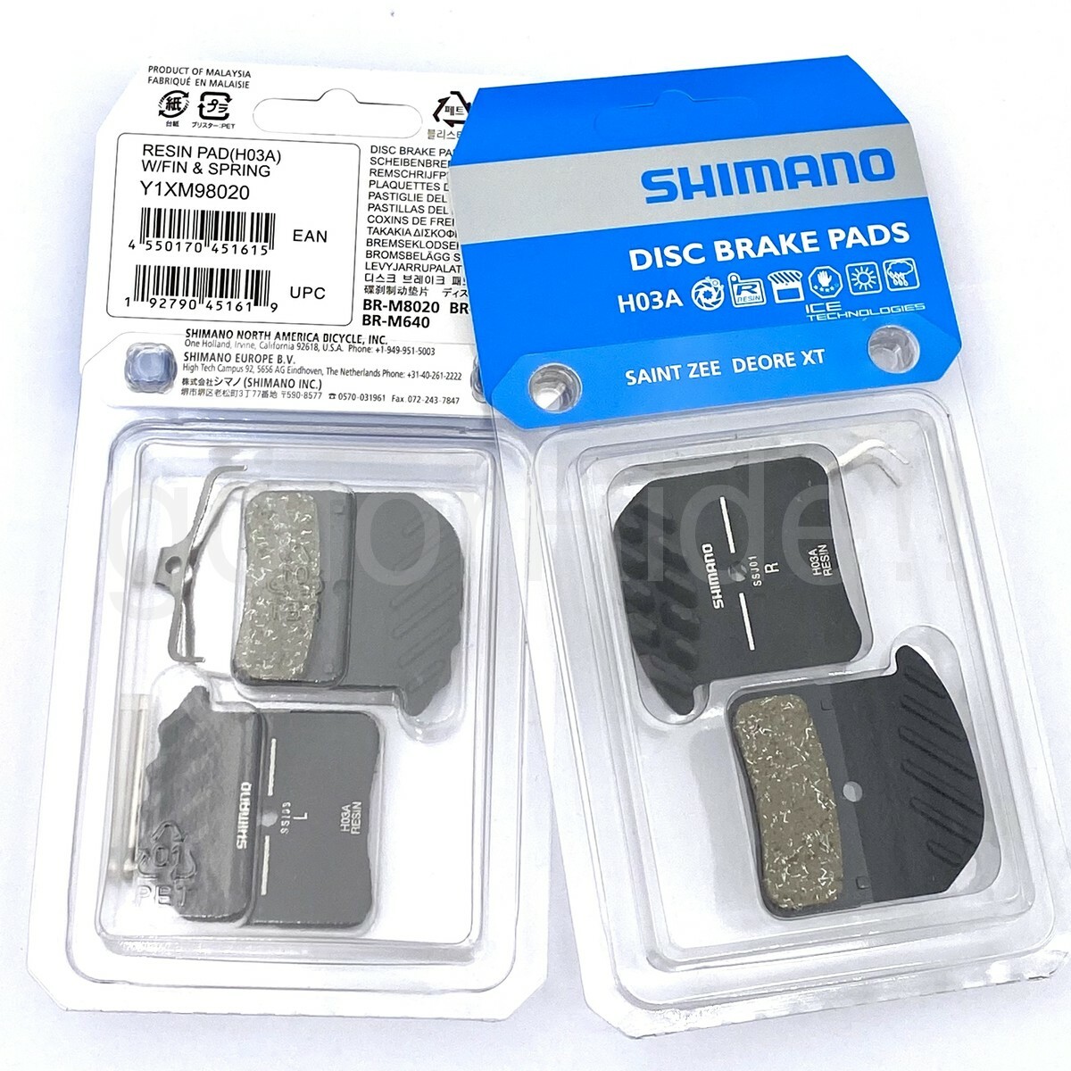 2x Shimano H03A SAINT M820 ZEE XT M8020 Resin Disc Brake Pads Ice Tech Y1XM98020