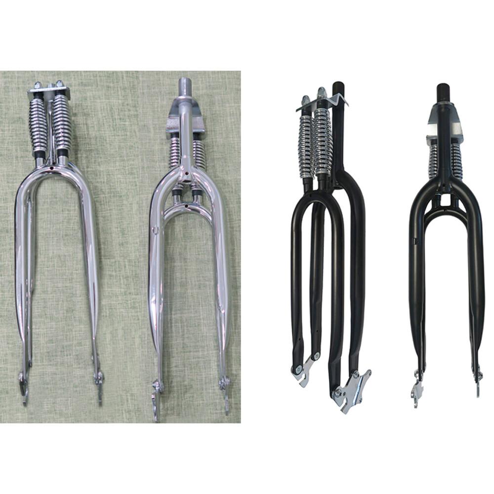 26″ Springer Fork 1″ Threaded,Cruiser Chopper Bike Dual Spring Classical Fork