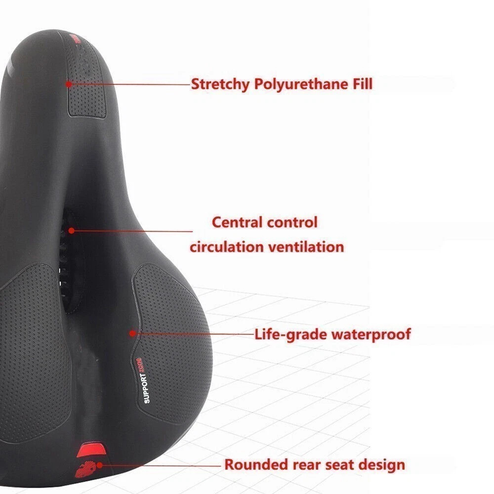2PCS Wide Big Bum Bike Bicycle Saddle Seat Gel Cushion Sporty Soft Comfort Pad