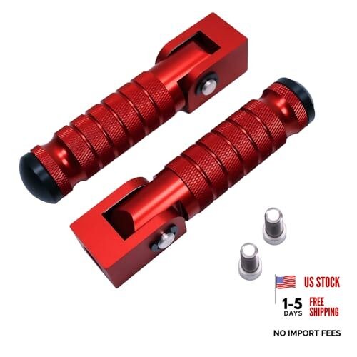 M8 Folding Foot Pegs for E-bike Motorcycle,90Degree Folding Bicycle red