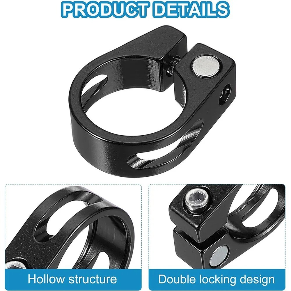 Bike Seat Post Clamp Aluminum Alloy 28.6/31.8/34.9MM MTB Road Bicycle Clip