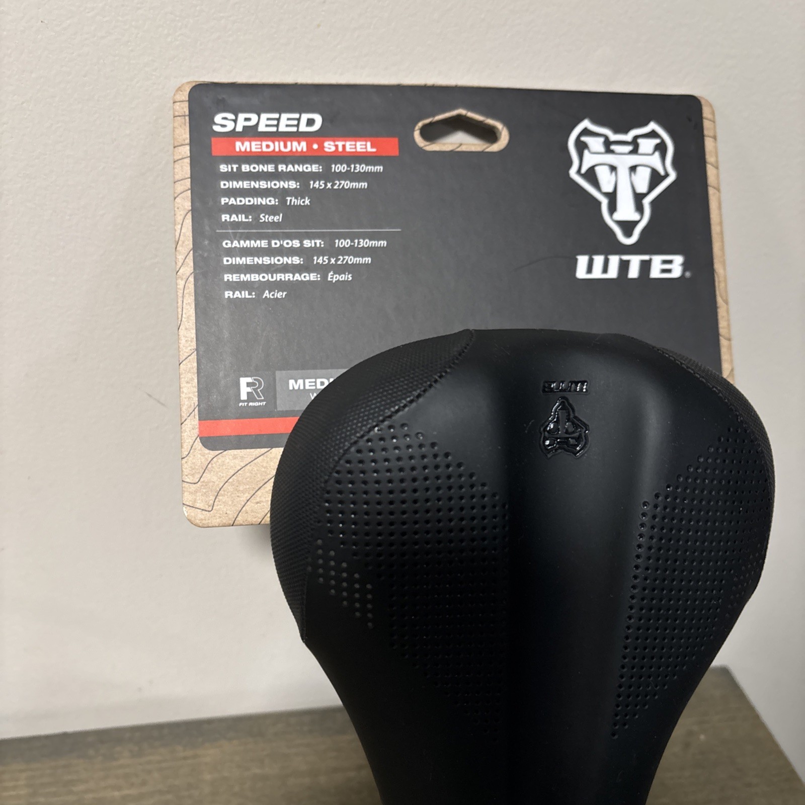 WTB Speed Road Mountain Gravel Bike Mtb Seat Saddle – Medium 270 x 145 mm Black
