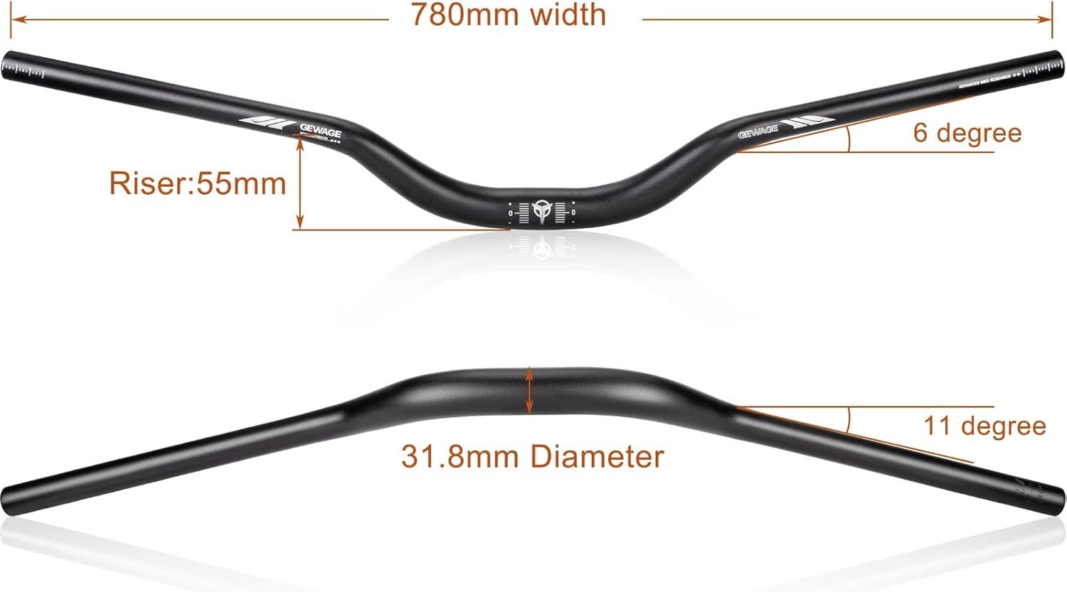 Ergonomic 31.8mm Aluminium Handlebar for Mountain Bikes – 780mm Width Options