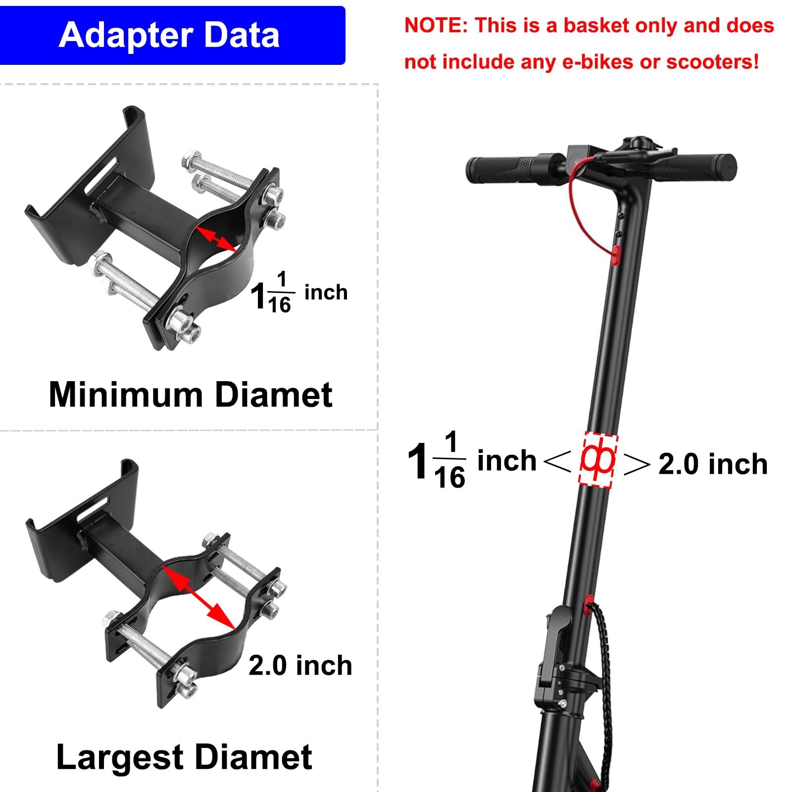 Upgrade Knee Scooter Baskets Accessory, Quick Release Removable Cloth Electri…