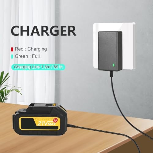 21V Charger for Mini Chainsaw, Drill, Wrench, Screwdriver, Trimmer, 1A 2.0Ah