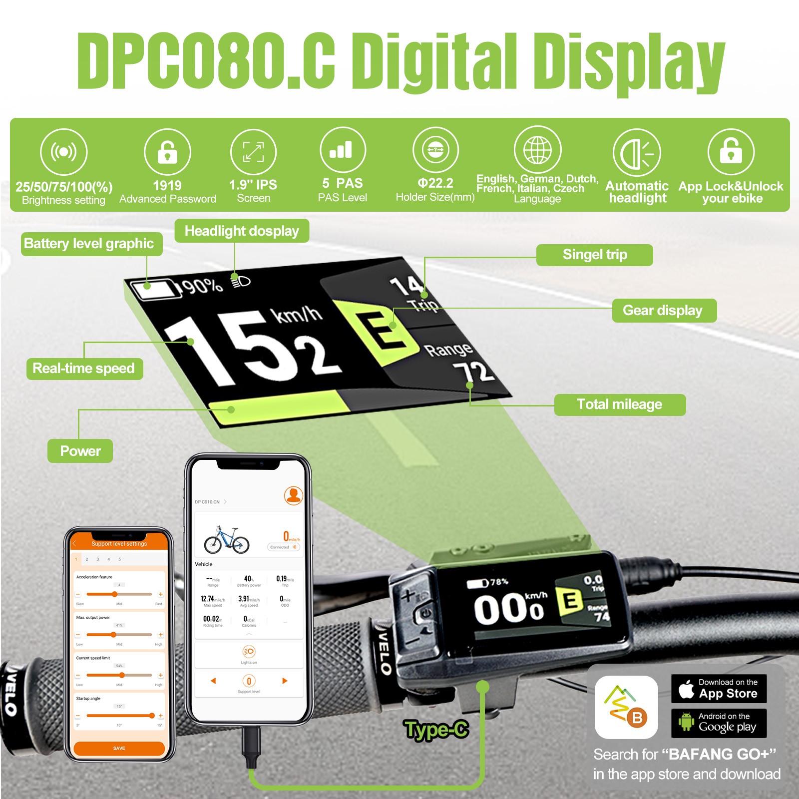 Display CAN BUS Protocol For Bafang Mid Motor BBS01 BBS02 BBSHD Speedometer