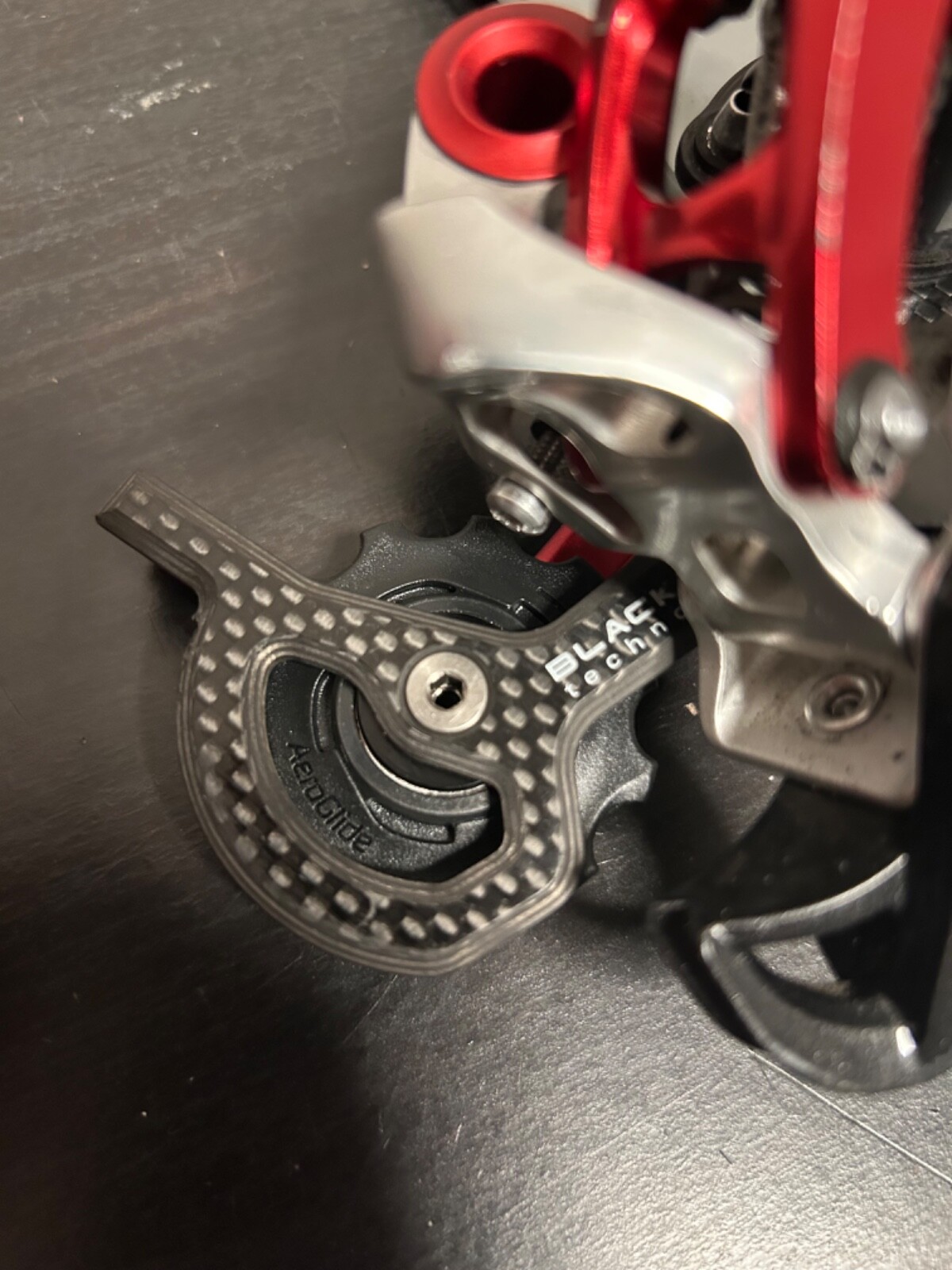 Sram X-0 9s Rear Derailleur Medium Carbon Cage Black/Silver/Red