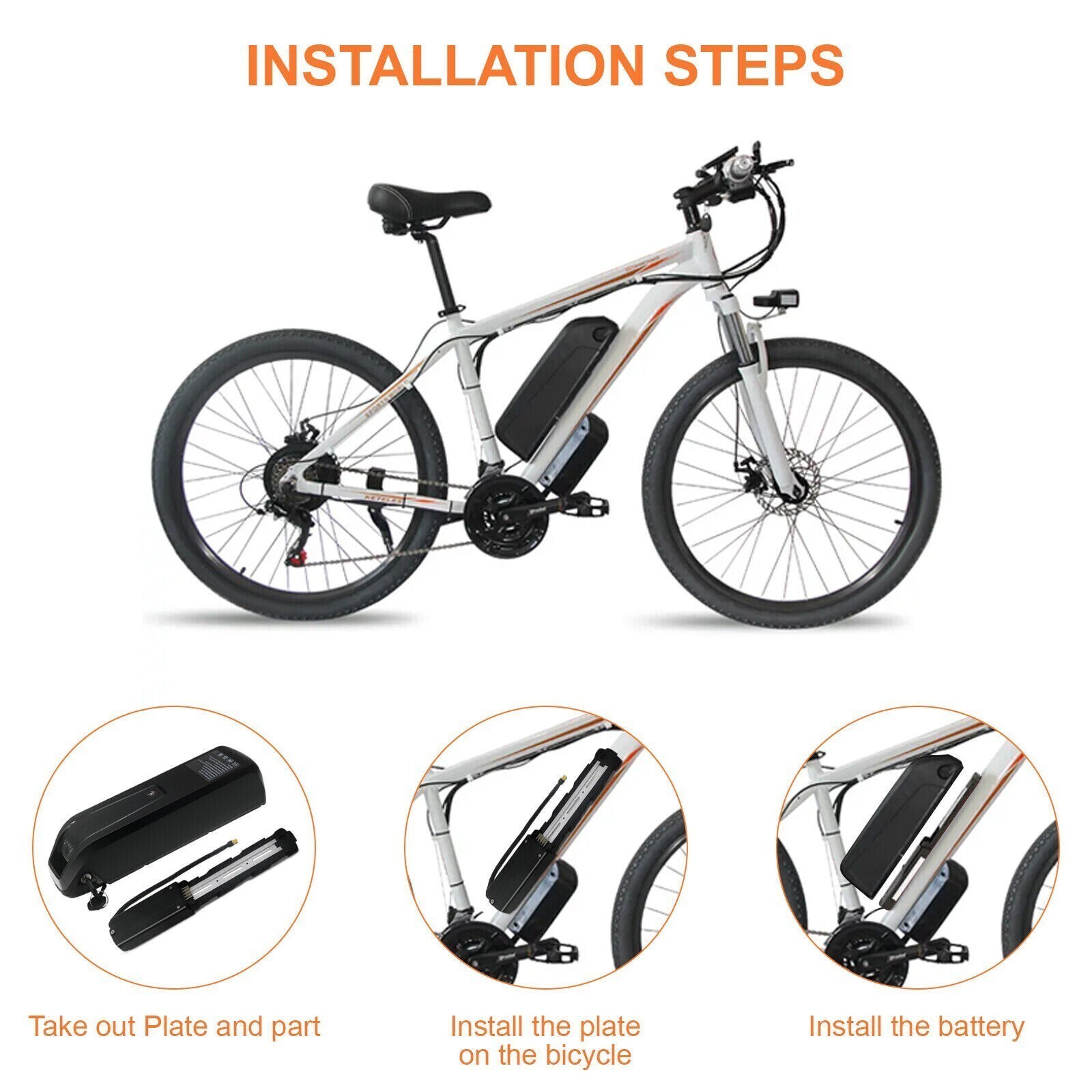EBIKE BATTERY LITHIUM Li-Ion 36V 48V 15AH 40A BMS 0-1800W Electric Bike Bicycles